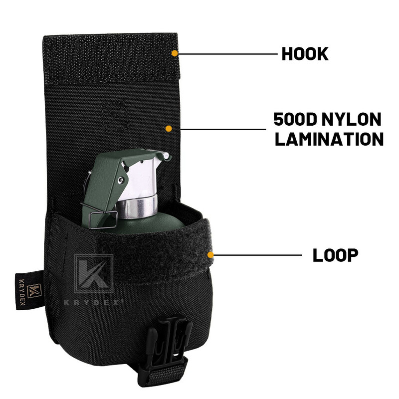 KRYDEX Tactical MOLLE Frag Grenad Maišelis juosmens diržo laikymo krepšys Mažas patogus armijos EDC pirštinių maišelis Airsoft medžioklės šaudymo įranga