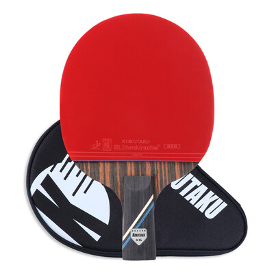 KOKUTAKU X6 galda tenisa rakete ar 7 slāņu melnkoka asmeni ar iestrādātu gumiju, profesionāla uzbrūkoša galda tenisa lāpstiņa ātra uzbrukuma 1 gab.