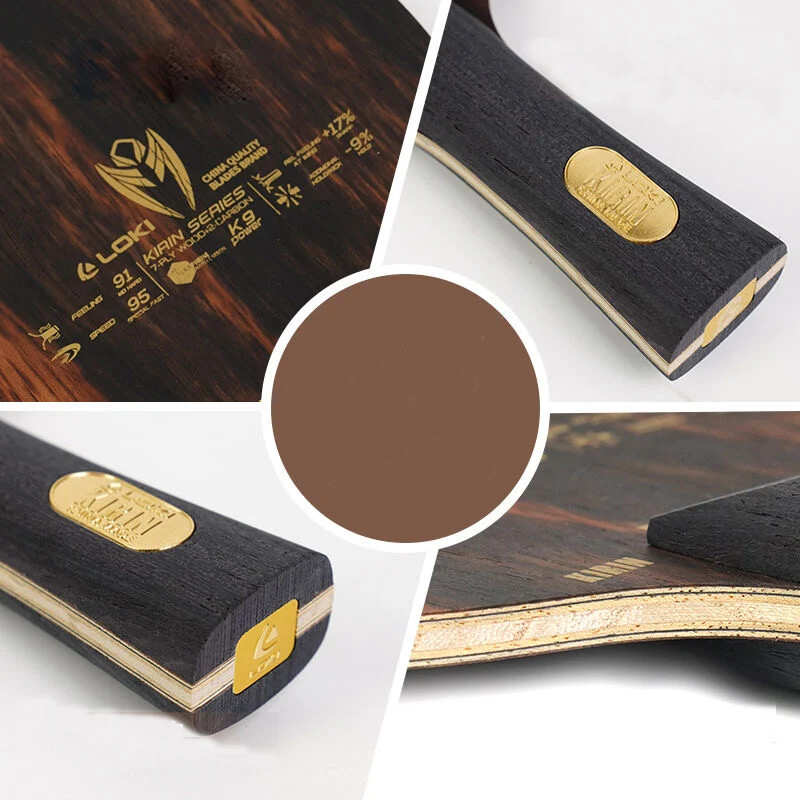 LOKI KIRIN Power K9 galda tenisa lāpstiņa 9 slāņu koka ogleklis OFF+ profesionāla galda tenisa rakete 7 koka 2 oglekļa asmeņiem, ātruma uzbrukums