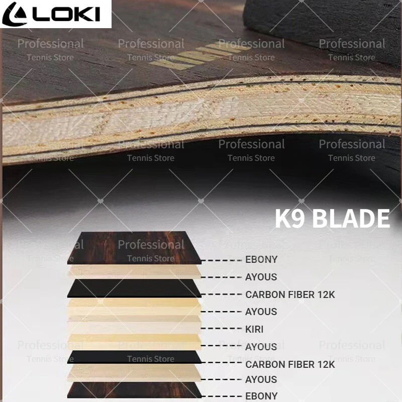 Originalus LOKI KIRIN K9 K10 K11 stalo teniso peilis profesionalus anglies pluošto OFF+ stalo teniso peilis su standaus paviršiaus medžiaga