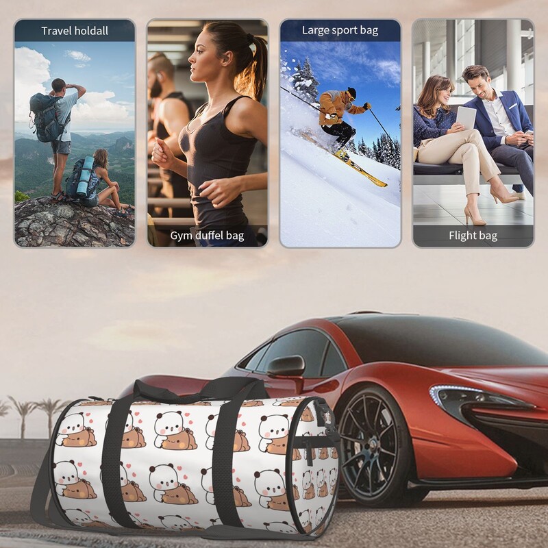 Jõusaalikott Bubu Dubu kaisutav spordikott Suure mahutavusega meeste nädalavahetuse disainiga käekott Graafiline reisitreening treeningkott