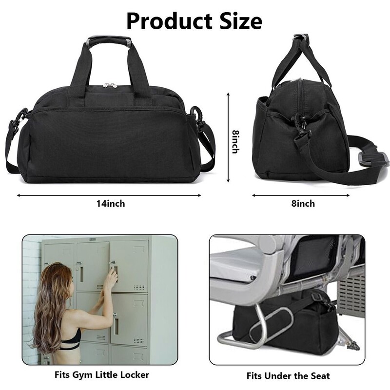 14 colių kelioninis sportinis mažas treniruoklių krepšys, lengvas nešiojamasis mini krepšys moterims ir vyrams