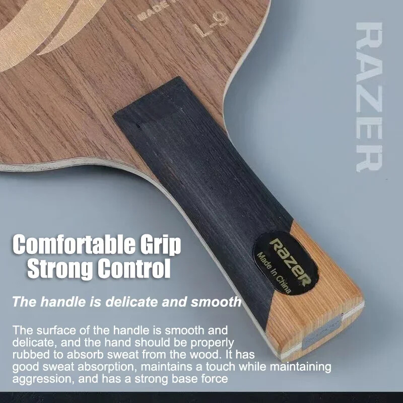 RAZER L-9 stalo teniso raketės ašmenys 5 medienos + 2 anglies treniruoklio stalo teniso ašmenys, kuriuos lengva valdyti pradedantiesiems, greitai atakuoja ir sujungia