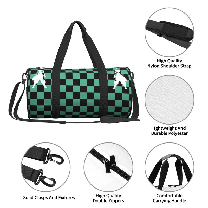 Jõusaalikott Anime Deemonid Tapjad Spordikott Jõusaali aksessuaarid Tanjiros Roheline Must Chebeboard Meeste Käekott Uudne Reisi fitness-kott