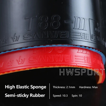 Sanwei T88-3 Πινγκ πονγκ Rubbers Double Kit Ημι-κολλώδες ελαστικό λάστιχο πινγκ πονγκ γρήγορης επίθεσης με λεπτό έλεγχο