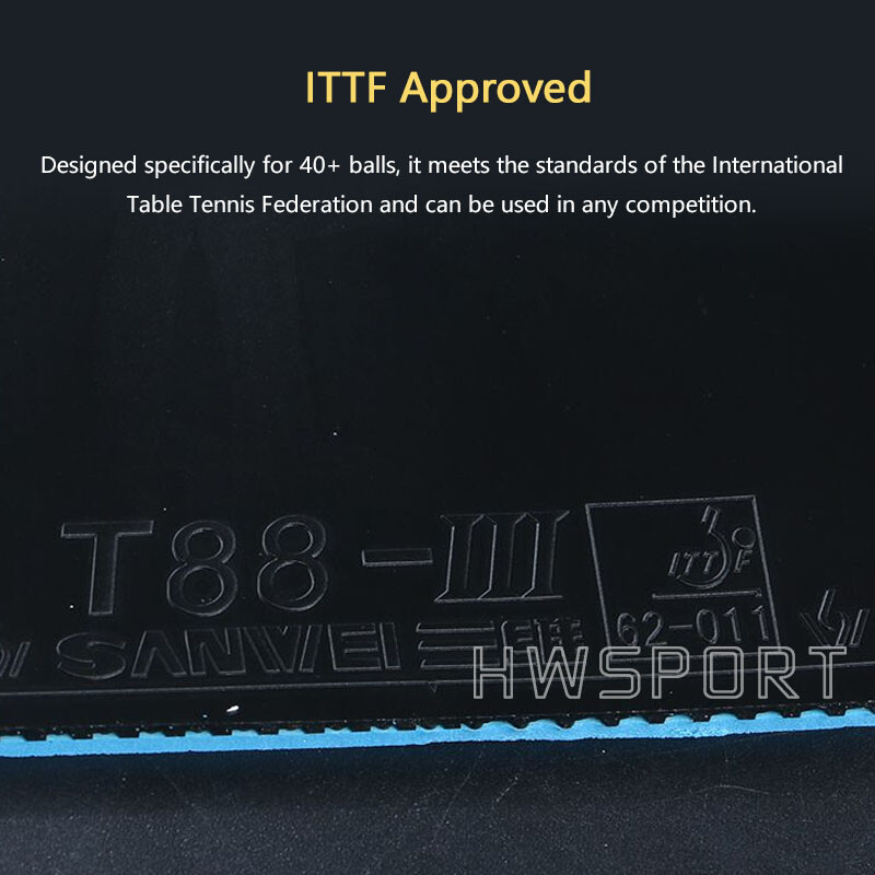 Sanwei T88-3 galda tenisa gumijas dubultais komplekts, daļēji lipīga, elastīga, ātri uzbrūkoša galda tenisa gumija ar smalku vadību