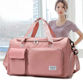 Suure mahutavusega jõusaalikott Nädalavahetusel ööbimiseks mõeldud kottkotid kingalahtriga Naiste sporditreeningkotid kaasaskantav reisikott