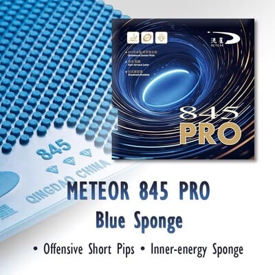 METEOR 845 PRO Sinine käsn lauatennis Kummist Fast Attack Ründav Lühike Pips-out Siseenergiaga lauatenniskäsn