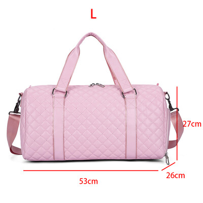 Duffle Tote Gym Fitness kotid naistele PU nahast käekott reisipagas õlg Spordijalatsid tasku nädalavahetuse Crossbody kotid