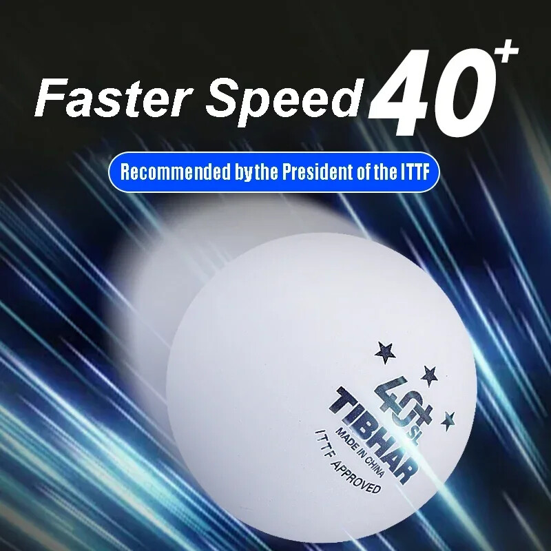 TIBHAR 3 žvaigždučių besiūliai stalo teniso kamuoliukai 40+ nauji plastikiniai ITTF patvirtinti profesionalūs stalo teniso kamuoliai, skirti treniruočių varžyboms