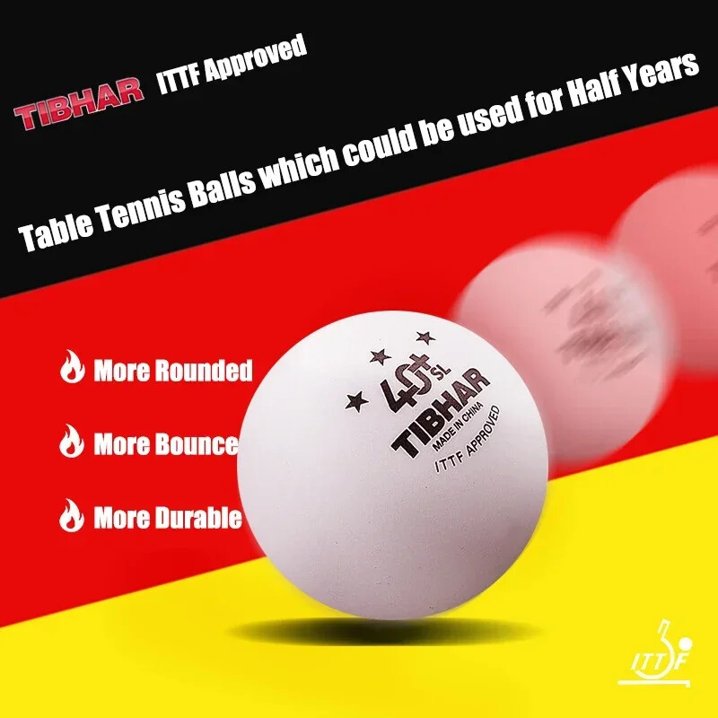 TIBHAR 3 žvaigždučių besiūliai stalo teniso kamuoliukai 40+ nauji plastikiniai ITTF patvirtinti profesionalūs stalo teniso kamuoliai, skirti treniruočių varžyboms