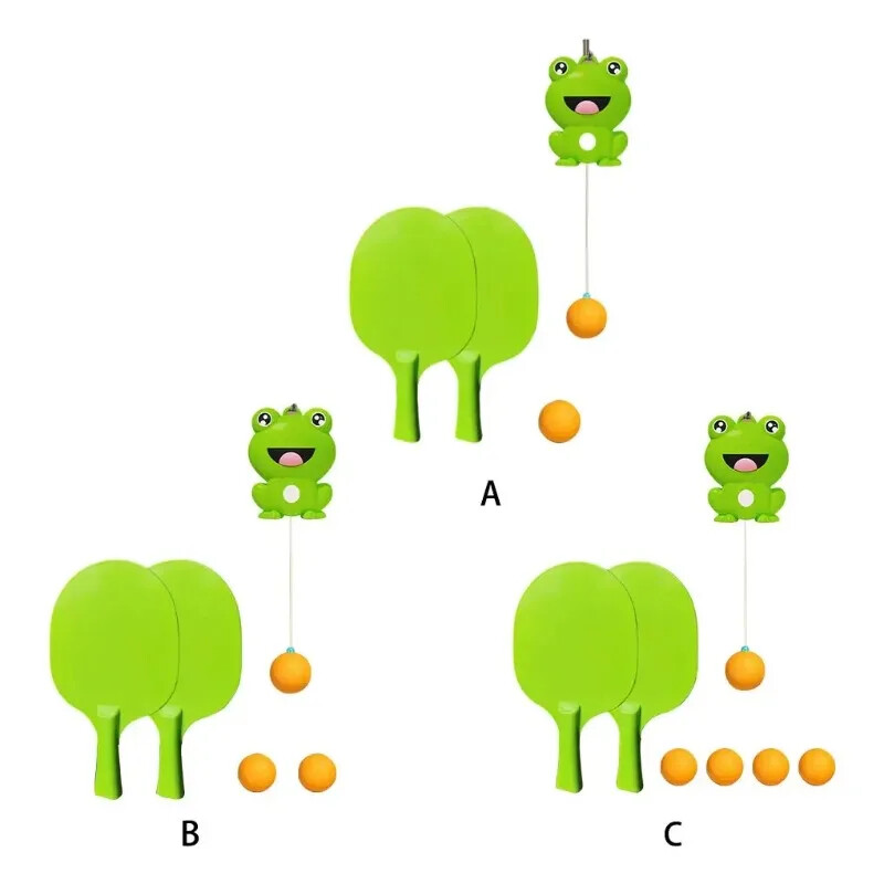 Kabantis stalo teniso treniruoklis su raketėmis mini teniso kamuoliu Interaktyvus vaikų žaidimas Reagavimo gebėjimų gerinimo pratimas Kambarių kamuolys