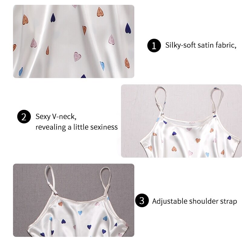 Sieviešu Sexy Sling Naktskrekls Sieviešu seksīga apakšveļa Zīda satīna guļamveļa Ziedu krāsas naktsveļa Mājas apģērba Mini kleita