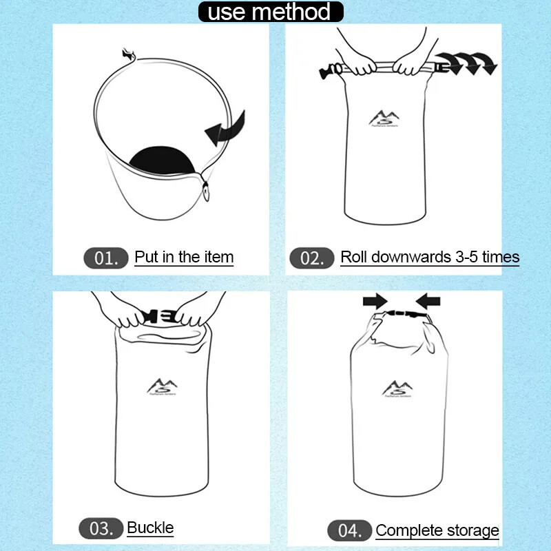 Vízálló tároló zsák 5L10L20L40L70L nagy kapacitású vízálló száraztáska zsák csónakázáshoz horgászathoz rafting túrázáshoz úszáshoz