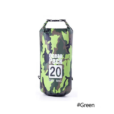 2/5/10/20/30L välitingimustes kasutatavad kamuflaažiga veekindlad kuivkotid Kaasaskantavad raftingud sukeldumiskuivkottikott PVC-ujumiskotid jõematkamiseks