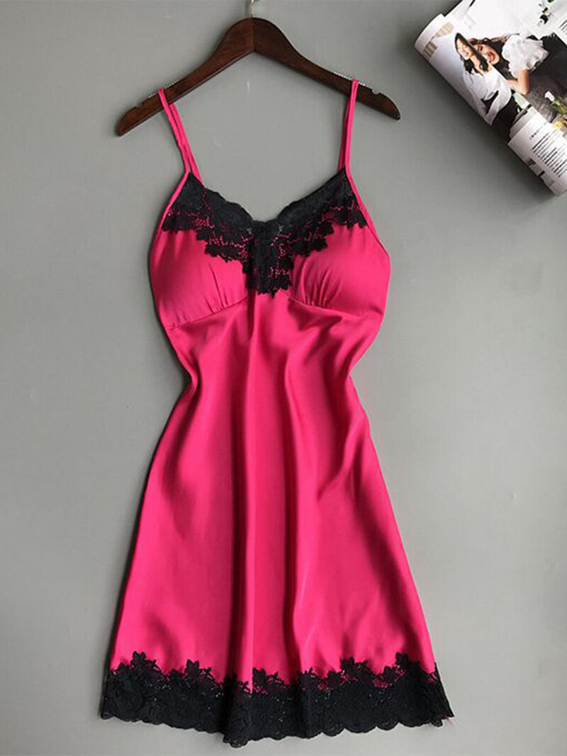 1-osaline pidžaama päitsetega öösärk õhukese osaga rinnahoidjapadjanditega pitsäärega siidist puhkeriided mitmevärvilised jääsiidist mööbli öösärgid