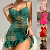 Apakšveļas topi sievietēm Mežģīnes Sieviešu caurspīdīgs siets ar dziļu V kakla izgriezumu caurspīdīgs guļamveļa naktskrekls caurspīdīgs bodijs sievietēm Apakšveļa