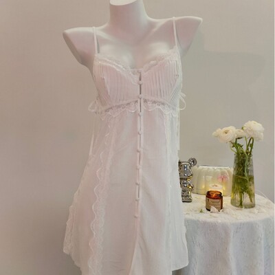 Seksīgas pidžamas sieviešu guļamveļa 2024. gada jauna vasaras tīra apakšveļa, mežģīnes, naktskrekli ar mazām krūtīm