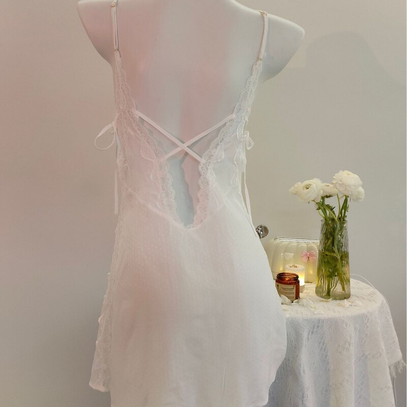 Seksīgas pidžamas sieviešu guļamveļa 2024. gada jauna vasaras tīra apakšveļa, mežģīnes, naktskrekli ar mazām krūtīm