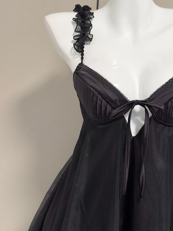 Új francia hálóing mellkaspárnával Szexi fehérnemű Ice Silk hálóing Női hálóruha Kényelmes pizsama Tündér társalgóruha