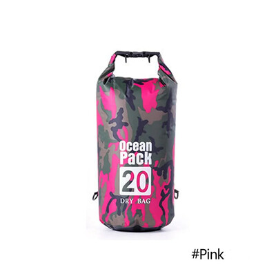 2/5/10/20/30L Lauko kamufliažiniai vandeniui atsparūs sausi krepšiai Nešiojami plaustais nardymo sausų krepšių maišai PVC plaukimo krepšiai žygiams upe