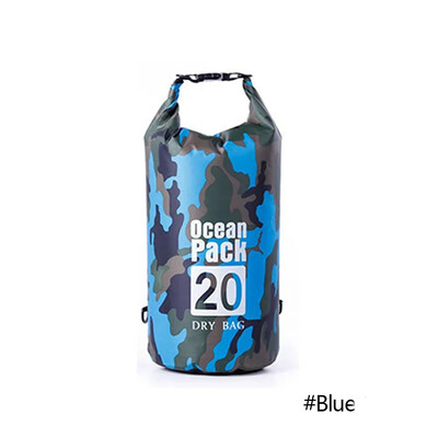 2/5/10/20/30L Lauko kamufliažiniai vandeniui atsparūs sausi krepšiai Nešiojami plaustais nardymo sausų krepšių maišai PVC plaukimo krepšiai žygiams upe