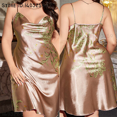 Ülesuuruses öösärgid naiste riietusriided magamisriided puhkeriided Seksikas supper öösärk Intiimpesu Suvine uus satiinist koduriided