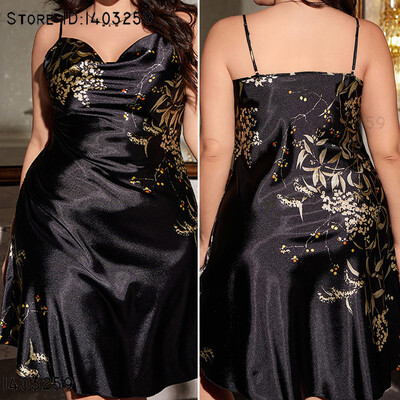 Ülesuuruses öösärgid naiste riietusriided magamisriided puhkeriided Seksikas supper öösärk Intiimpesu Suvine uus satiinist koduriided