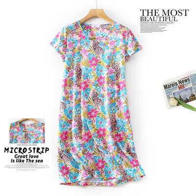 Aranyos rajzfilm női hálóruha Molett koreai édes kötött pamut hálóingek rövid ujjú divatos hálóruha hálóing