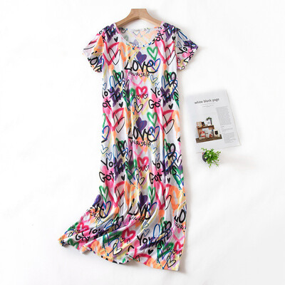 Vasaras garie svārki sieviešu naktskrekls 60% kokvilna plus izmērs Īsām piedurknēm guļamkrekli sieviešu naktsveļa naktskrekli naktskrekli