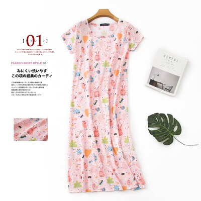 Vasaras garie svārki sieviešu naktskrekls 60% kokvilna plus izmērs Īsām piedurknēm guļamkrekli sieviešu naktsveļa naktskrekli naktskrekli