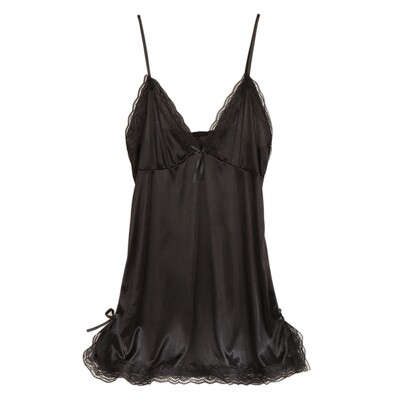 Vasaros mados Seksuali naktinė suknelė Moteriški šilko atlaso naktinukai Deep-V moteriški nėriniuoti miegui Vienspalviai seksualūs naktiniai plona suknelė