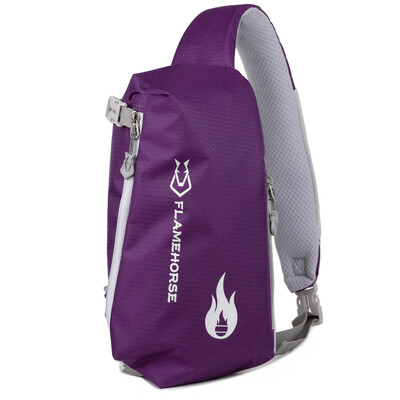 Crossbody Sling Bag Īpaši viegla ūdensnecaurlaidīga neilona plecu soma ar austiņu atveri, ideāls ceļojumu kompanjons