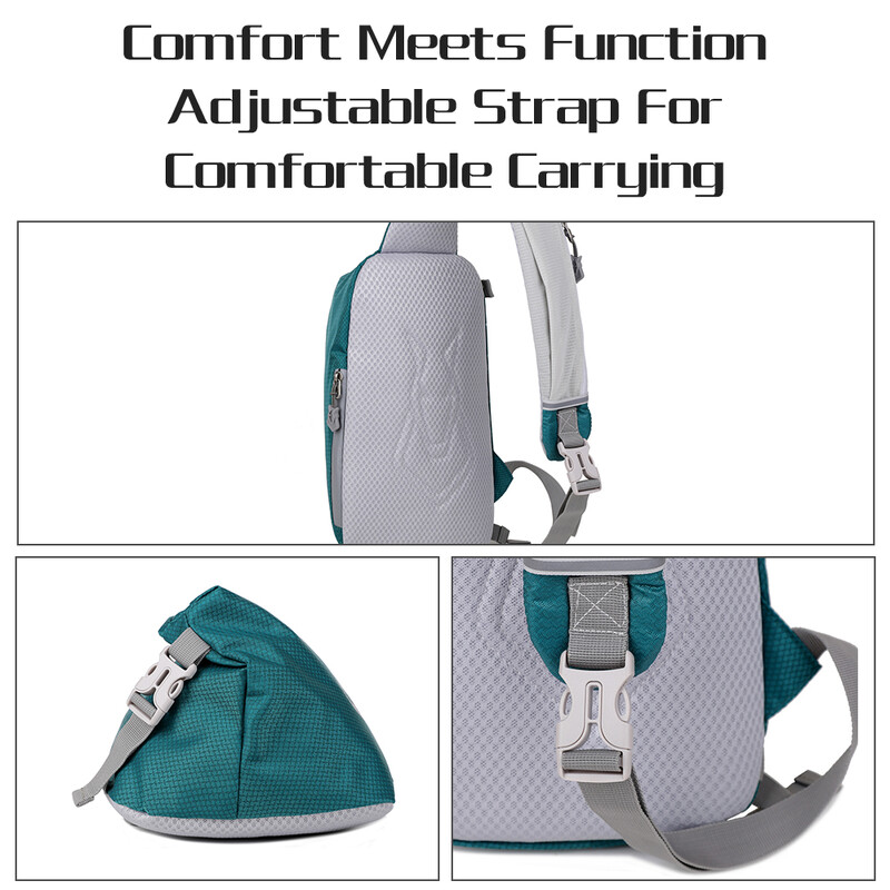 Crossbody Sling Bag Ultrakerge veekindel nailonist rinnakorvi õlakott kõrvaklapiauguga, ideaalne reisikaaslane