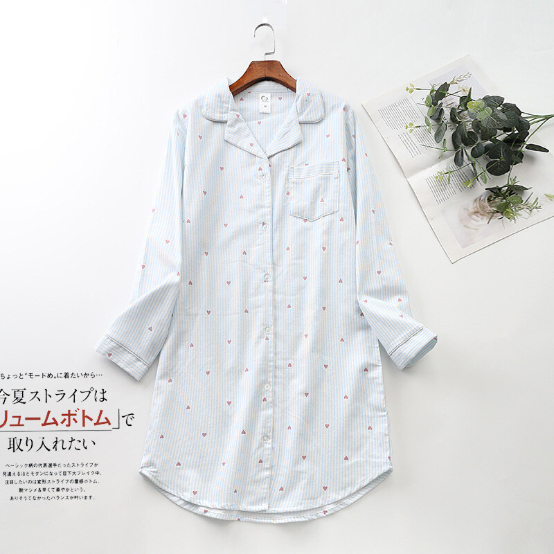 Lihtne talvine pluss suuruses naiste magamisriided 100% harjatud puuvillased soojad öösärgid öösärgid pidžaamad mulher inverno