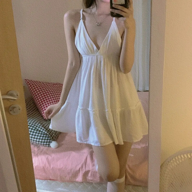 2024 m. nauja seksuali miegui skirta suknelė be rankovių moterims, laisvo dydžio, didelio dydžio naktiniai marškiniai, vasarinė šilkinė suknelė