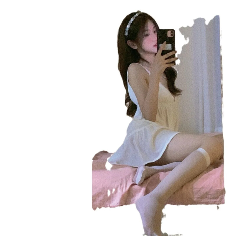 2024 m. nauja seksuali miegui skirta suknelė be rankovių moterims, laisvo dydžio, didelio dydžio naktiniai marškiniai, vasarinė šilkinė suknelė