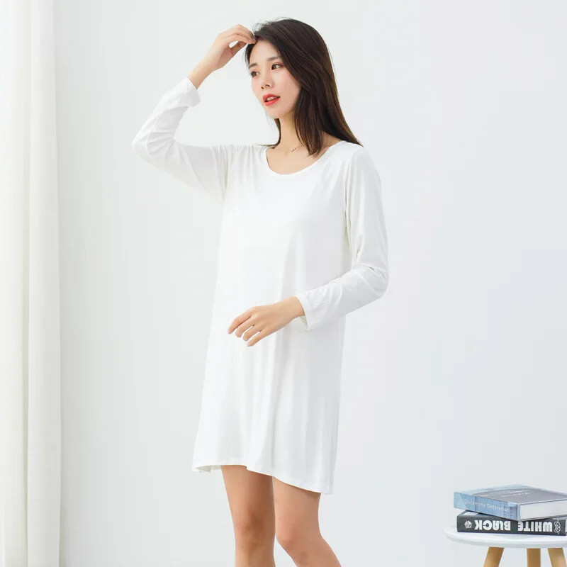 Modal női hálóruha hosszú ujjú ruha bő hálóing nyári fehérnemű fehérnemű otthoni ruha alapszoknya