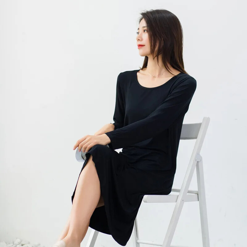 Modal női hálóruha hosszú ujjú ruha bő hálóing nyári fehérnemű fehérnemű otthoni ruha alapszoknya