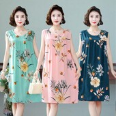 Sieviešu naktskrekli Jauns kokvilnas zīda naktsveļa vasaras kleita ikdienišķa brīva naktskrekla sieviešu guļamkrekls