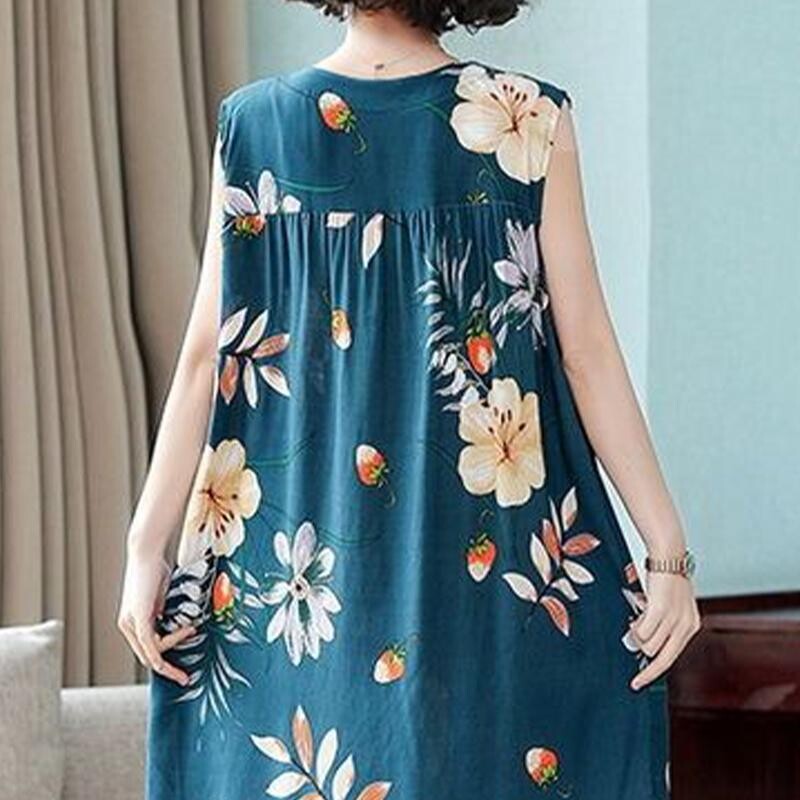 Sieviešu naktskrekli Jauns kokvilnas zīda naktsveļa vasaras kleita ikdienišķa brīva naktskrekla sieviešu guļamkrekls