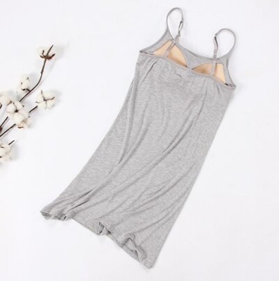 Fdfklak Nuisett Sexy Sling Naiste öösärk Lühike õhuke kleit Naistele Modaalpuuvillane magamisriided Rinnahoidja Polsterdatud Öörõivad Öösärk