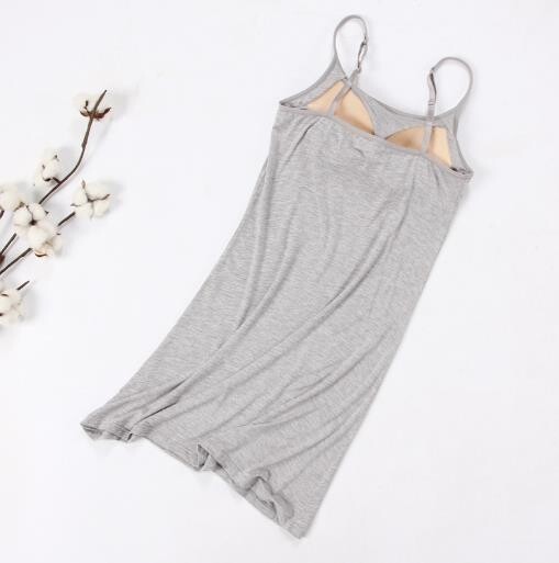 Fdfklak Nuisett Sexy Sling Naiste öösärk Lühike õhuke kleit Naistele Modaalpuuvillane magamisriided Rinnahoidja Polsterdatud Öörõivad Öösärk