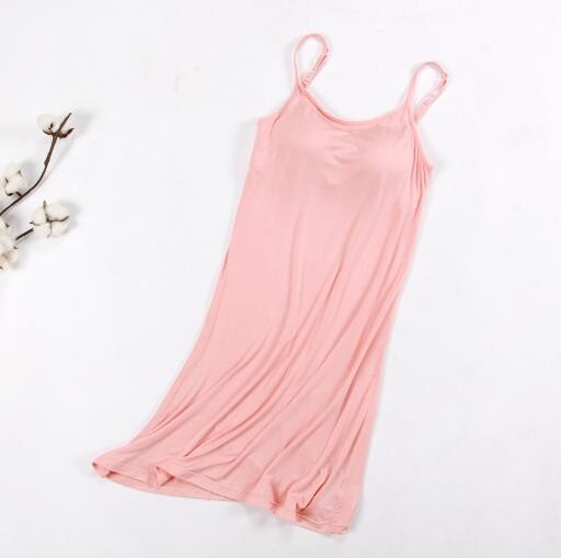 Fdfklak Nuisett Sexy Sling Naiste öösärk Lühike õhuke kleit Naistele Modaalpuuvillane magamisriided Rinnahoidja Polsterdatud Öörõivad Öösärk