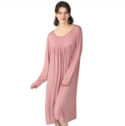 Vestido De Mujer Nauji pavasario rudens naktiniai marškinėliai 3XL-7XL Didelio dydžio naktinukai Moteriška Suknelė Svetainė Modalinės medvilnės moteriški naktiniai marškinėliai
