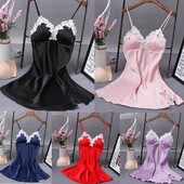 Sieviešu seksīga apakšveļa Sieviešu zīda kleita Babydoll naktskrekla naktskrekla kleita guļamveļa Mežģīnes zīda halāts slīdošās kleitas naktskleita karsta