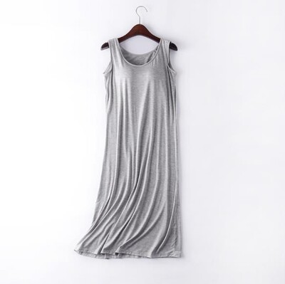 Γυναικεία σέξι νυχτικά σουτιέν με επένδυση μακρύ φόρεμα αμάνικο καλοκαιρινό νυχτικό μεγάλο μέγεθος μοντάλ βαμβακερά νυχτικά γυναικεία υπνοδωμάτια 4XL