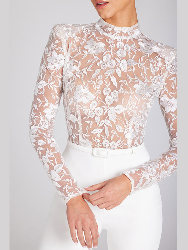 Prašmatnūs nėriniuoti kombinezonai, moteriški vakarinio vakarėlio apranga ilgomis rankovėmis aukštu juosmeniu, plonas moteriškas kombinezonas, 2024 m. rudens seksualūs šliaužtinukai