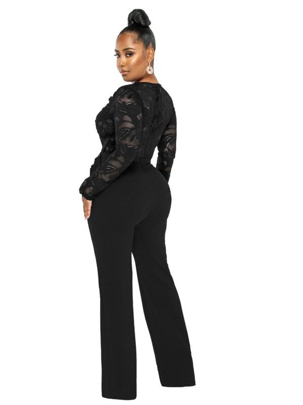 Madingi ir seksualūs laisvalaikio ploni, V formos iškirptės nėrinių balti kombinezonai rudeninis naujas elegantiškas ilgomis rankovėmis Y2k atostogų juodas vakarėlis kombinezonas