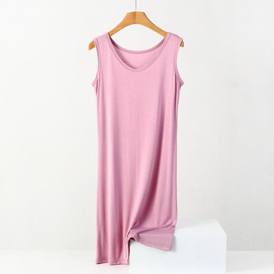 XL-8XL Vasaras naktskrekli sievietēm Jauns kokvilnas naktskrekls bez piedurknēm Lielizmēra brīvs sieviešu naktskrekls Ikdienas mājas apģērba miega kleita